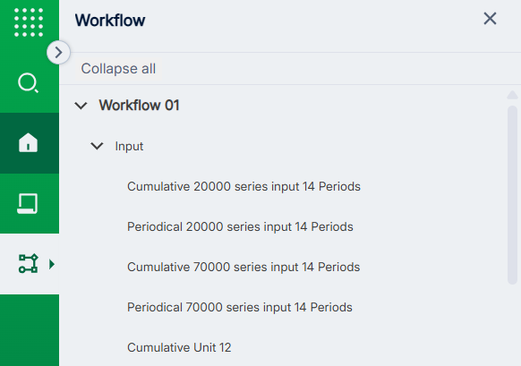 Workflow in the left navigation with the tree view of templates.