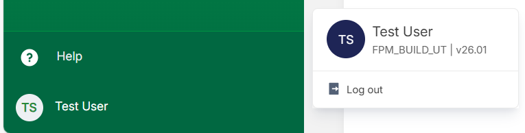 Screen shot of open User Information popup next to the left Navigation