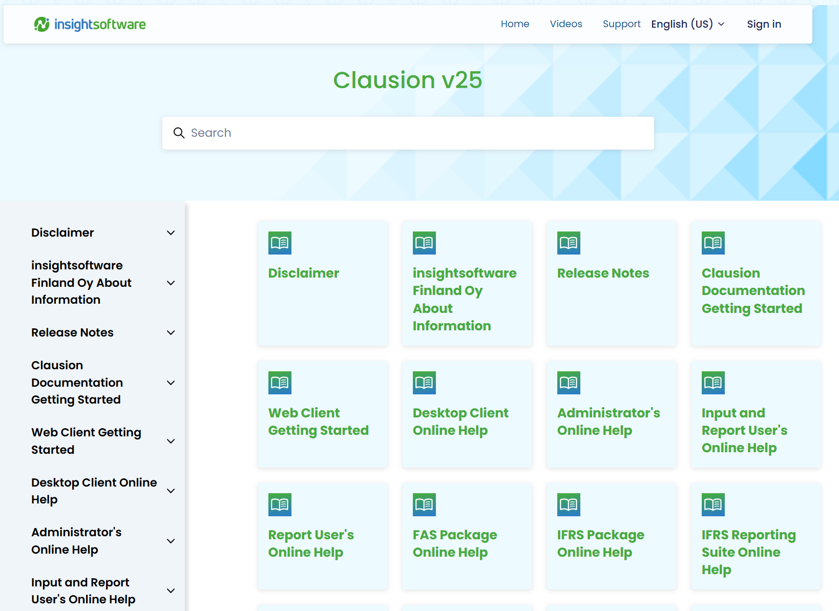 The home page of the new help site