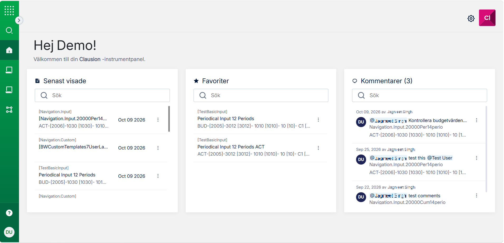 The Web Client landing page with the Workflow widget alonside Recently Viewed and Favourites sections.